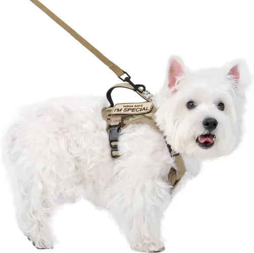Vista 12 de Arnés táctico para perro, táctico con mango de goma, K9, ajustable militar, chaleco para cachorros, arnés para entrenamiento al aire libre, XS