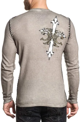 Vista 7 de Xtreme Couture by Affliction Camiseta térmica para hombre Annuit Biker MMA