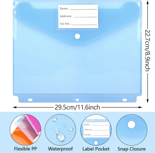 Vista 4 de 48 + 2 carpetas de bolsillo multicolor A4 de 3 anillos con bolsillos, bolsa con cremallera a granel, carpeta de 3 anillos para organizador