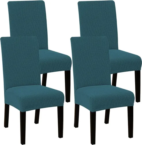 Vista 24 de Jacquard Spandex Dining Room Chair Covers Set of 2/4/6,Elastic Chair Protector Stretch Removable Washable Seat Covers for Dining Room, Wedding