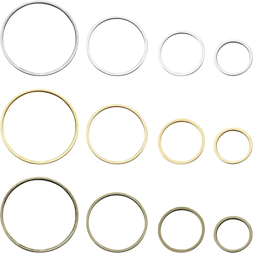 Vista 9 de 70 aros de cuentas para hacer joyas, aretes de aro, accesorios circulares de bisel abierto, marco colgante para manualidades, collar de aretes Oro K