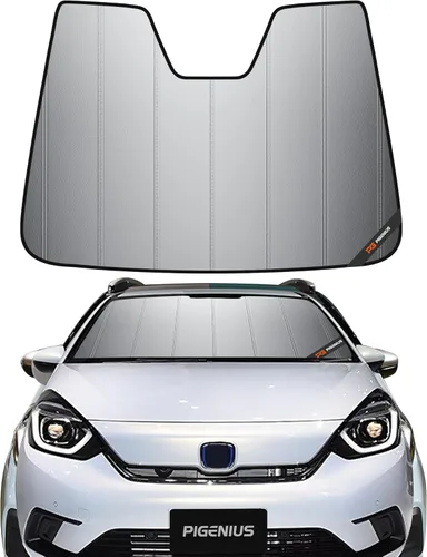 Vista 19 de Pigenius Parasol para parabrisas Honda Civic Coupe 2006-2011, acabado de cuero gris premium