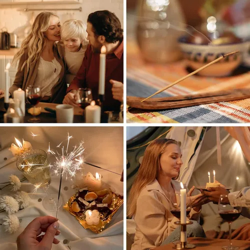 Vista 7 de REIDEA Encendedores de velas electrónicas planas R1, resistente al viento, sin llama, USB, recargable, con botón seguro e indicador de encendido