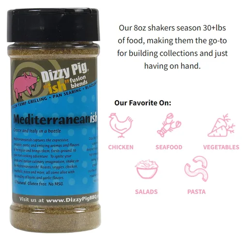 Vista 3 de Dizzy Pig Barbecue Company ish Fusion - Condimento mediterráneo-ish griego e italiano (coctelera de 8 onzas)