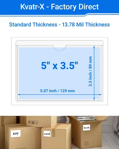 Vista 106 de 30 PCS Clear Self Adhesive Plastic Label Pockets, Top Loading Business & Library Index Card Holders, Peel and Stick Sleeves for Storage Bins, Totes