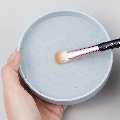 Vista 8 de Jessup Juego de brochas de maquillaje profesional 25 piezas con 2 en 1 alfombrilla de limpieza de cepillo de silicona y esponja de eliminación