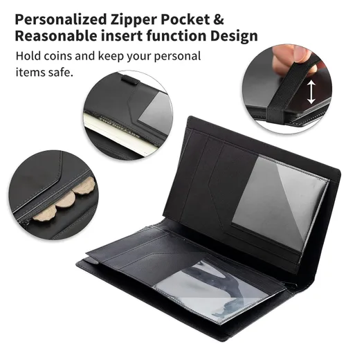 Vista 4 de Libros estéticos de serpientes para camarera, cartera de cuero sintético para camarera con cierre de vendaje elástico, organizador con bolsillo