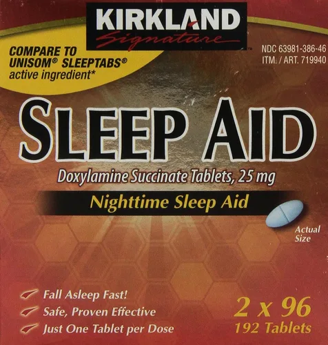 Kirkland Signature, Ayuda para Dormir de Noche (Succinato de Doxilamina, 0.0008 oz), 192 Tabletas, 2, 2