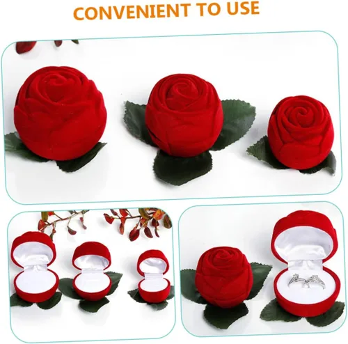 Vista 5 de ABOOFAN 15 Pcs Gift Box Wedding Rings Case Rose Ring Holder Jewelry Case Rose Ring Case Cookie Packaging Earring Storage Organizer Rings Storage