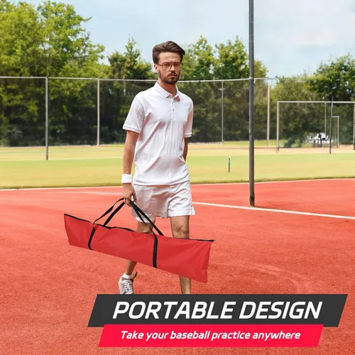 Vista 4 de JupiterForce Redes de entrenamiento de práctica de béisbol y sóftbol de 7 x 7 pies con zona de ataque, lanzamiento de bateo portátil, red