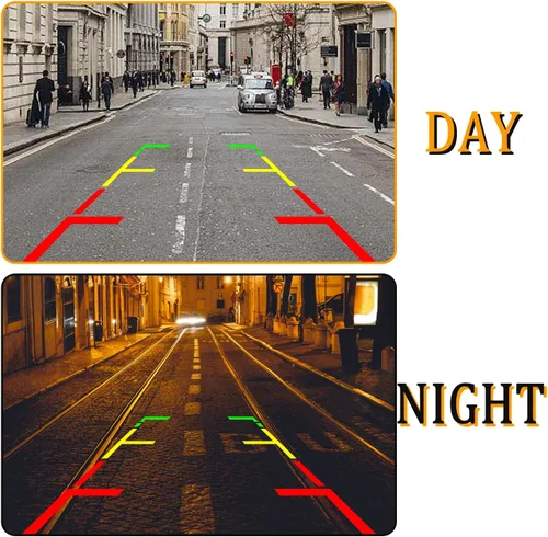 Vista 5 de Cámara de respaldo inversa para automóvil, visión nocturna HD, gran angular de 170°, cámara de visión trasera frontal con diseño de doble propósito