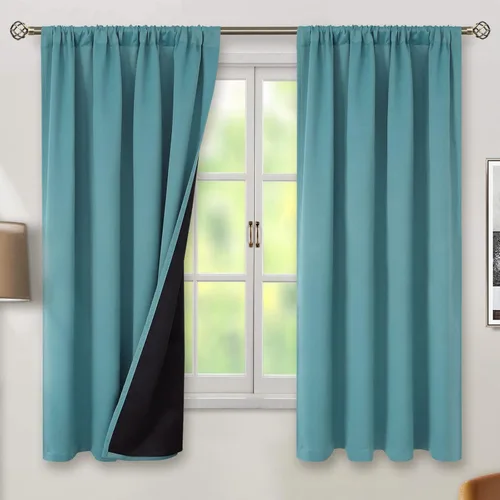 Vista 90 de BGment - Cortinas opacas para sala de estar de 63 pulgadas de largo, juego de 2 paneles, cortinas para oscurecer toda la habitación, cortinas
