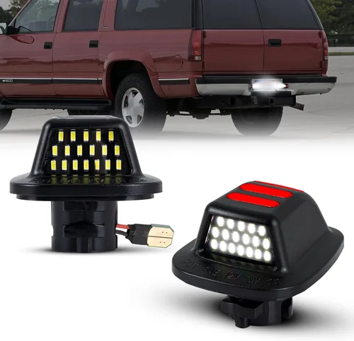 Vista 9 de Luz LED para matrícula - 5 veces más brillante, conexión plug and play, compatible con Cadillac Escalade Chevy Silverado 1500 2500 Suburban Tahoe