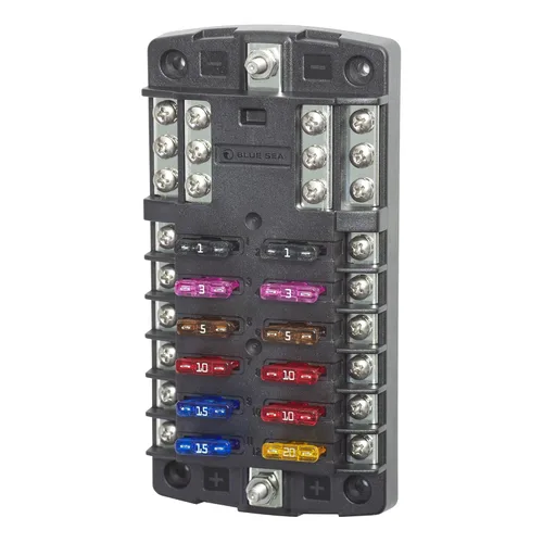 Vista 10 de Blue Sea Systems Bloque de fusibles de cuchilla ST 5025 Circuitos de 6 vías con bus negativo y cubierta, 100 amperios