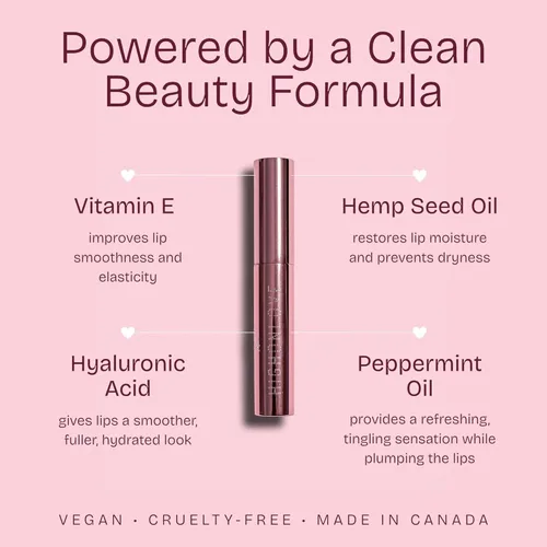 Vista 3 de Brillo de labios transparente, fórmula hidratante con un acabado de alto brillo, para usar solo o en la parte superior de color, vegano y libre
