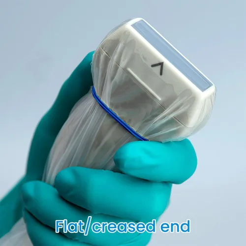 Vista 3 de Cubierta de sonda de ultrasonido – Estéril desechable transparente sin látex, 6 x 48 pulgadas, embalaje individual (50 unidades/paquete)