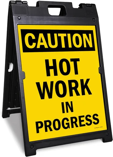 Vista 8 de SmartSign Letrero plegable de dos caras con símbolo de "Caution - Men Working" de 25 x 12 pulgadas, plástico de polipropileno impreso digitalmente