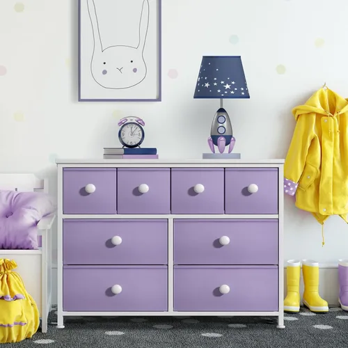 Vista 75 de Sorbus Cómoda con 8 cajones - Mueble para almacenar ropa para niño, para dormitorio, pasillo, clóset, oficina – Marco de acero, parte superior