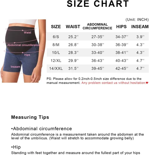 Vista 3 de POSHDIVAH Pantalones cortos de mezclilla de maternidad para mujer, elásticos, cómodos, suaves, con bolsillos