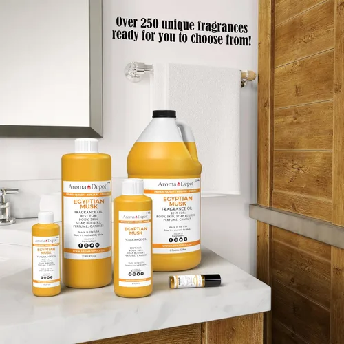 Vista 3 de Aceite de fragancia de almizcle egipcio 24K/Aceite de fragancia corporal, puro sin cortar. Ideal para lociones, mantequilla, fabricación de jabón e