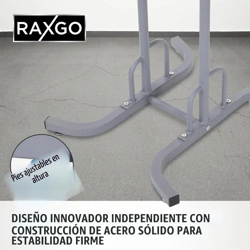 Vista 3 de RaxGo Estante de almacenamiento de garaje para bicicletas, soporte de piso de garaje para 2 bicicletas, independiente, ganchos ajustables