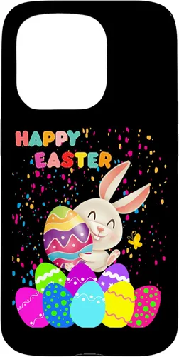 Vista 14 de Funda para iPhone 12 Pro Max Happy Easter con conejo y huevos