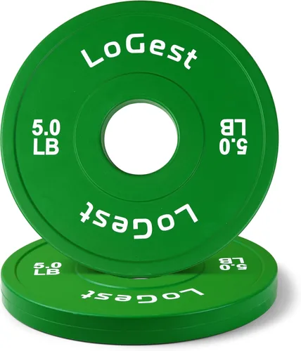 Vista 10 de Logest Pair Olympic Plates - Barbell Weights Set of 2 Weight Plates for Olympic Bars Perfect for Strength Training Plates Exercise Balance Increase