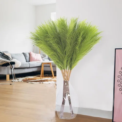 Vista 9 de Decoración de Hierba de Pampas de 38" 10 Tallos Altos - Hierba de Pampas Falsa para Jarrón de Piso Hierba de Pampas Artificial Esponjosa
