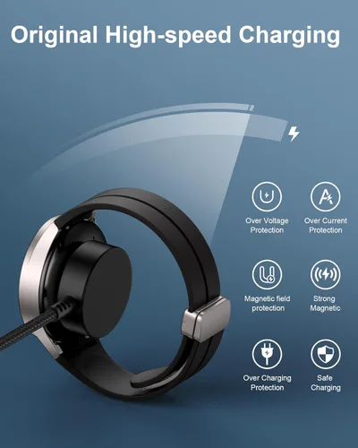 Vista 3 de Samsung Galaxy Watch Ultra - Cable cargador inalámbrico magnético 2 en 2 para teléfono Samsung y reloj, cable de carga rápida para Galaxy Watch8