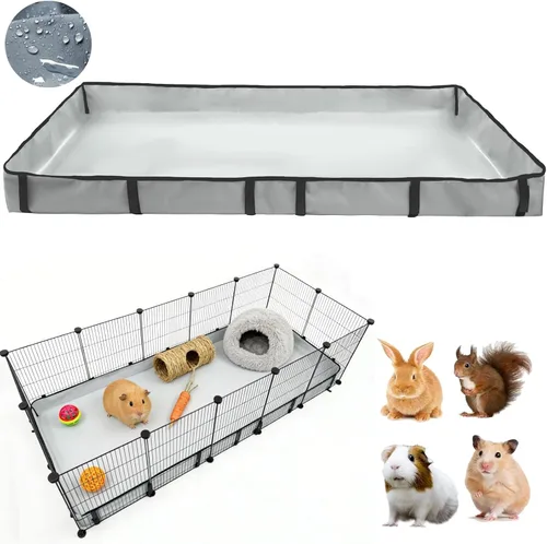 Vista 17 de DZWLKJ Forro de jaula de conejillo de indias, base impermeable y lavable, 28 x 56 pulgadas, adecuado para conejos, chinchillas, erizos, hurones