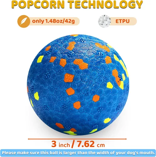 Vista 10 de Bolas para Perros, Bola de Juguete Indestructible para Perros Masticadores Agresivos, Bola Interactiva Duradera de Alta Elasticidad para Entrenar