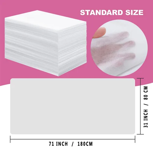 Vista 4 de Sábanas desechables de 200 piezas de 31 x 71 pulgadas, sábanas de mesa de masaje, tela no tejida, cubierta de cama de spa transpirable para masajes