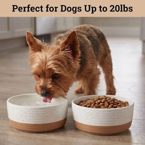 Vista 3 de Ceramic Dog Bowl Set of 2 with Anti-Skid Base, 5.5"W x 2"H, 2 Cup Capacity