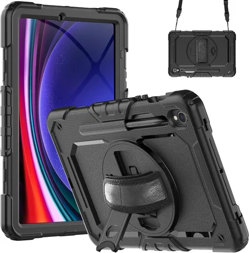 Gylint Funda para Samsung Galaxy Tab S10 Lite / S10 FE / S9 FE 5G 10.9 pulgadas, con protector de pantalla, correa de mano, correa para el hombro,