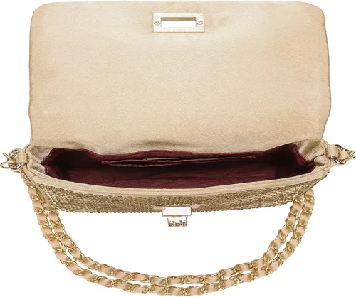 Vista 5 de Dexmay - Bolso clásico de cristal con solapa para fiesta, bolso de mano con diamantes de imitación