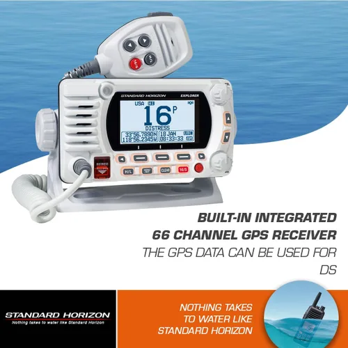 Vista 5 de STANDARD Horizon GX1800GW Blanco 25W VHF/GPS/Second Station Explorer Series