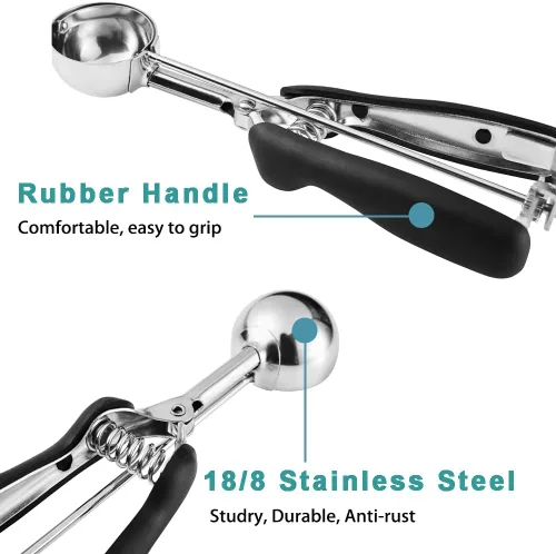 Vista 4 de HOMURE H Cuchara para Galletas de 4 Cucharadas, Tamaño #16 Cuchara para Masa de Galletas, Cucharas para Magdalenas para Hornear, 4 Cucharadas/ 60