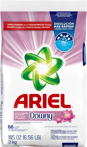 Vista 7 de Ariel con un toque de frescura Downy, detergente en polvo para ropa, 105.8 onzas, 66 cargas