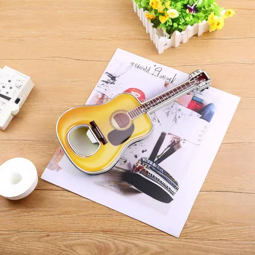 Vista 3 de Juego de 2 abridores de botellas de guitarra, cerveza en forma de guitarra, abridor de botellas, guitarra, regalo para bebedores, amantes
