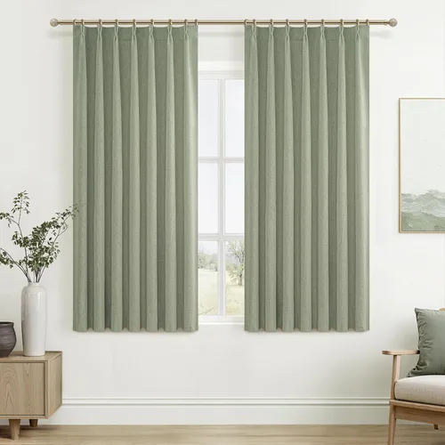 Vista 37 de Cortinas y Drapeados Modernos con Pliegues Pellizco Rosa Bebé de 84 Pulgadas de Largo, Juego de 2 Paneles para Sala de Estar, Cortina de Ventana