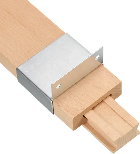 Vista 13 de uxcell 1 juego de correderas de madera para cajones con soporte deslizante de metal, guía central de madera clásica, kit de repuesto de rieles