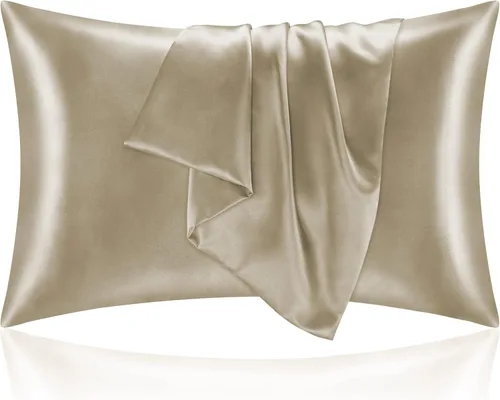 Vista 141 de BEDELITE Funda de almohada de satén para cabello y piel, súper suave y refrescante similar a las fundas de almohada de seda, paquete de 2 con cierre