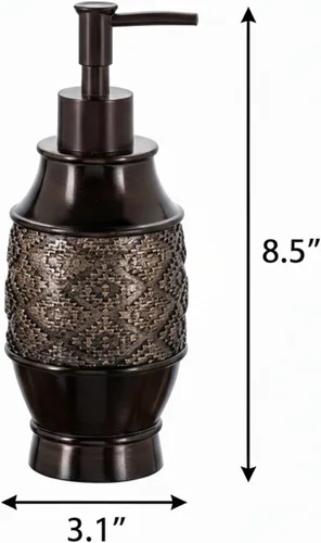Vista 4 de Creative Scents Dublin Brown - Juego completo de accesorios de baño de 4 piezas, juego de accesorios de baño de lujo, dispensador de jabón