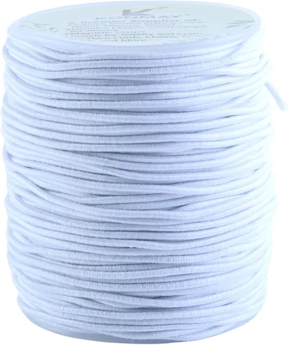 Vista 9 de KONMAY 1.0mm Cuerda elástica para pulseras, 100.6 metros de cordón elástico negro duradero para hacer joyas, cuentas, collares, manualidades DIY