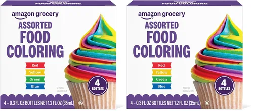 Vista 7 de Amazon Grocery, Colorante de alimentos surtido, contiene botellas rojas, azules, verdes y amarillas, 1.2 onzas líquidas