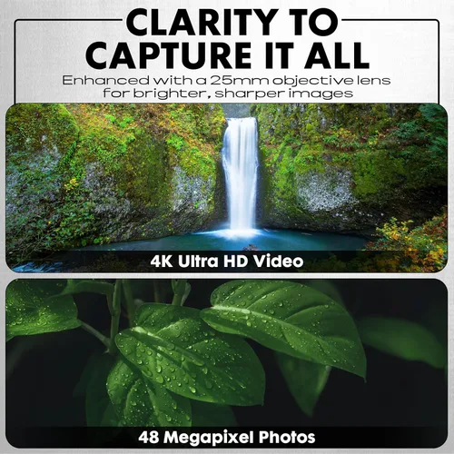 Vista 2 de Minolta Monocular digital de visión nocturna 10x25 con cámara de video HD 4K incorporada (negro)