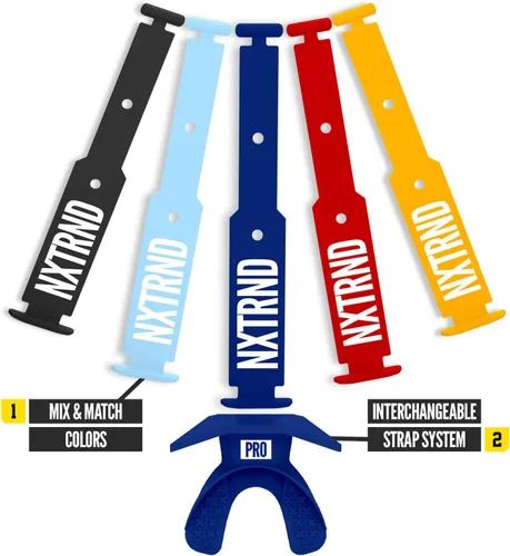 Vista 133 de Nxtrnd One Protector Bucal de Fútbol Americano, Correa Incluida, Se Adapta a Adultos y Jóvenes (Negro)