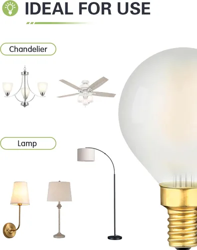 Vista 3 de Bombilla LED regulable G16.5 E12 esmerilada G16 1/2, bombilla LED equivalente a 40 W, bombillas Edison de candelabro blanco suave, 3000 K, 400