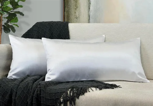 Vista 46 de Aiking Home - Funda de almohada decorativa rectangular de seda sintética de 12 x 18 pulgadas, cierre de cremallera, color aguamarina (juego de 2)