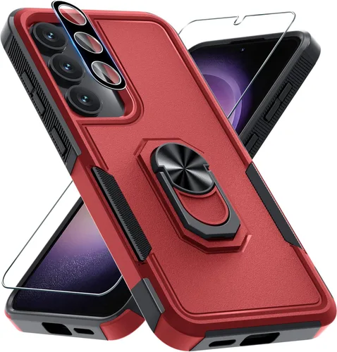 Vista 21 de Compatible con Samsung Galaxy S24/S25 Funda con Protector de Pantalla de Vidrio Templado, Resistente a Prueba de Golpes de Servicio Pesado Funda